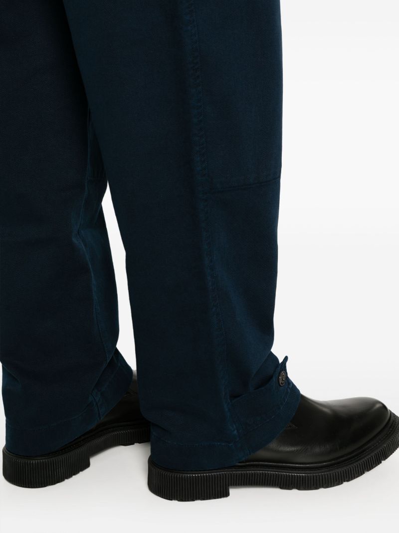 Blue Belted Straight-leg Jeans