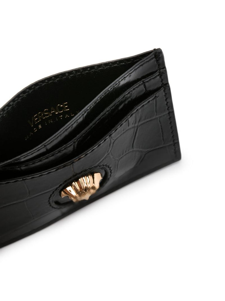 Black Medusa Plaque Crocodile Effect Cardholder