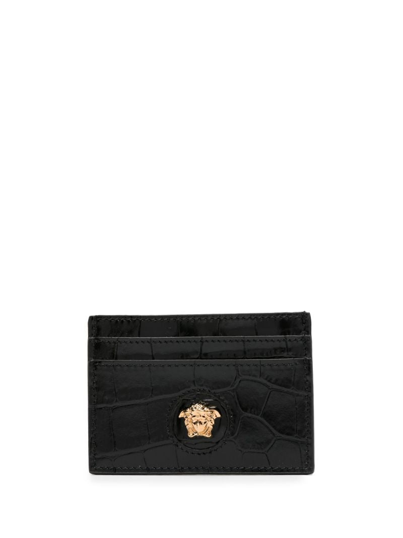 Black Medusa Plaque Crocodile Effect Cardholder