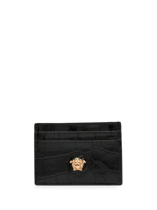 Black Medusa Plaque Crocodile Effect Cardholder