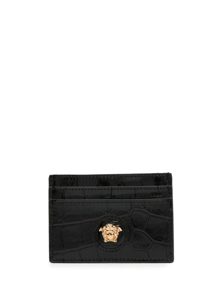 Black Medusa Plaque Crocodile Effect Cardholder