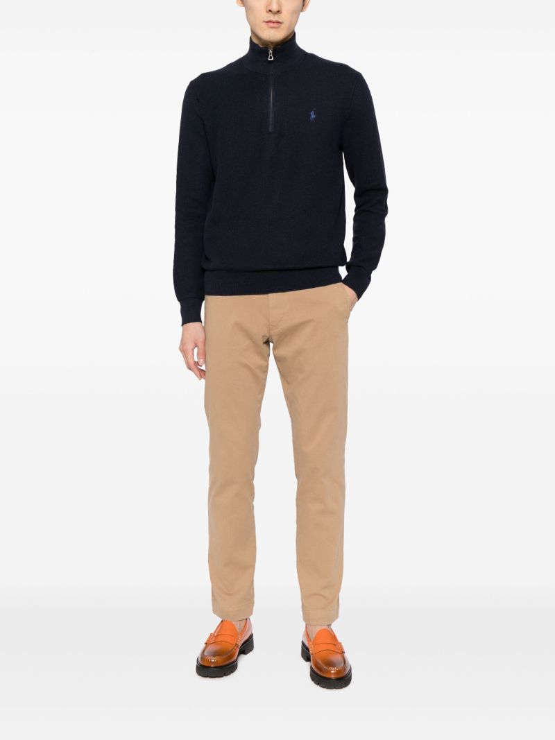 Blue Polo Pony Half-zip Sweater