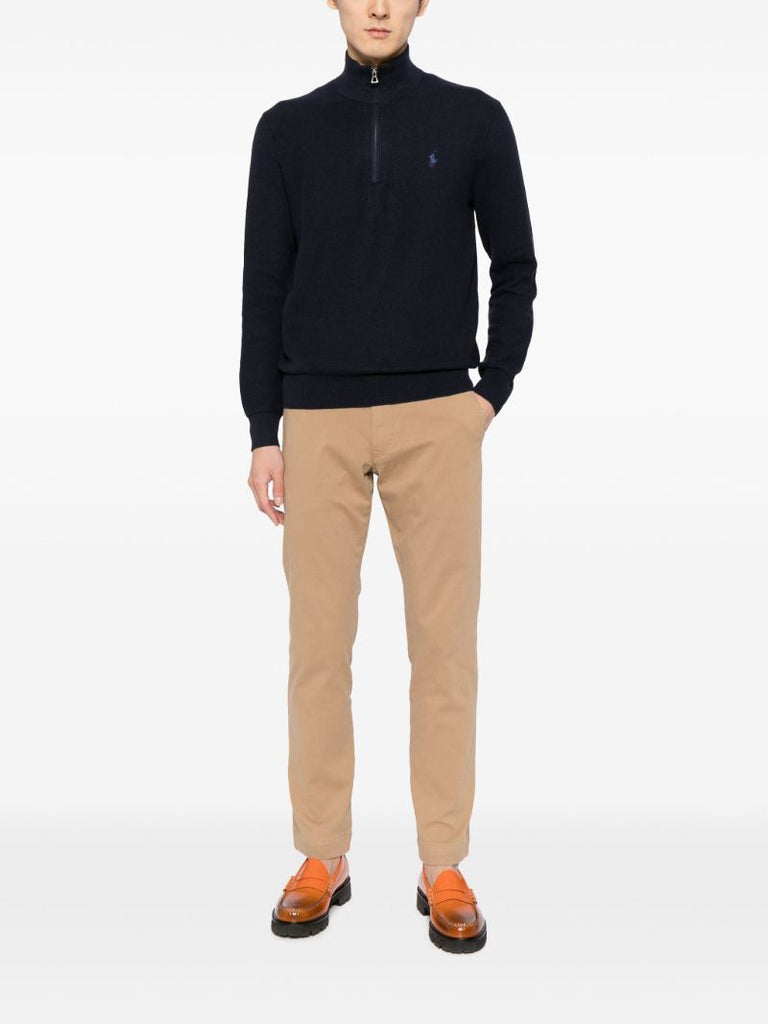 Blue Polo Pony Half-zip Sweater