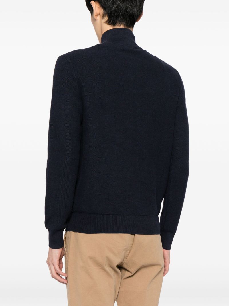 Blue Polo Pony Half-zip Sweater