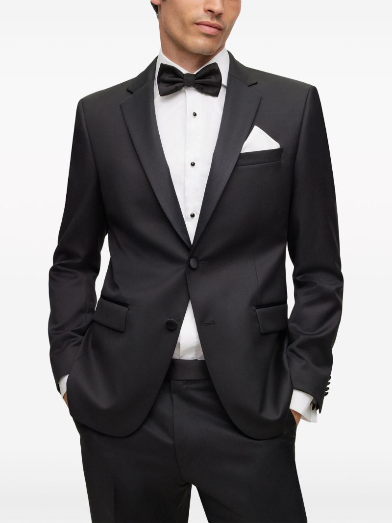 Black Wool Single Breasted Blazer