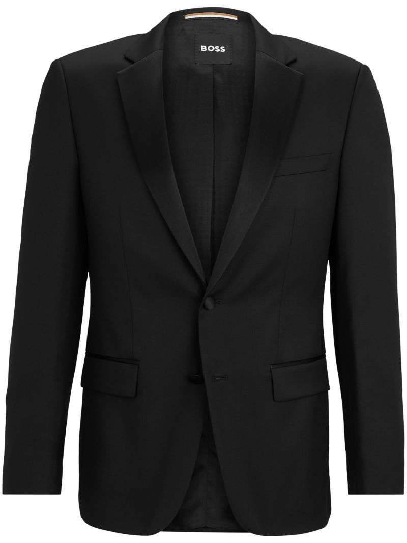 Black Wool Single Breasted Blazer