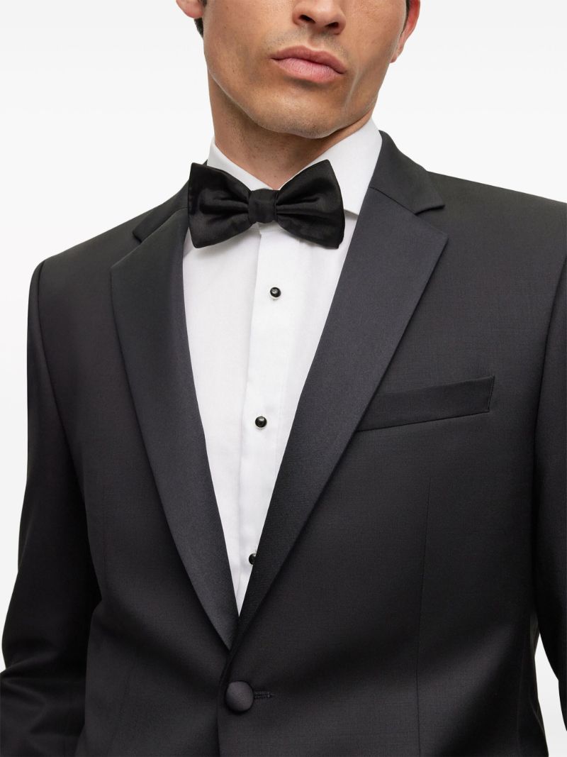 Black Wool Single Breasted Blazer