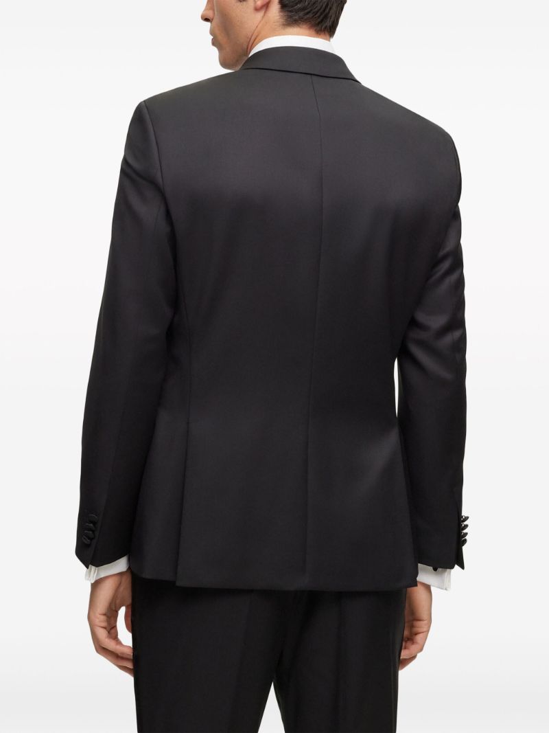 Black Wool Single Breasted Blazer