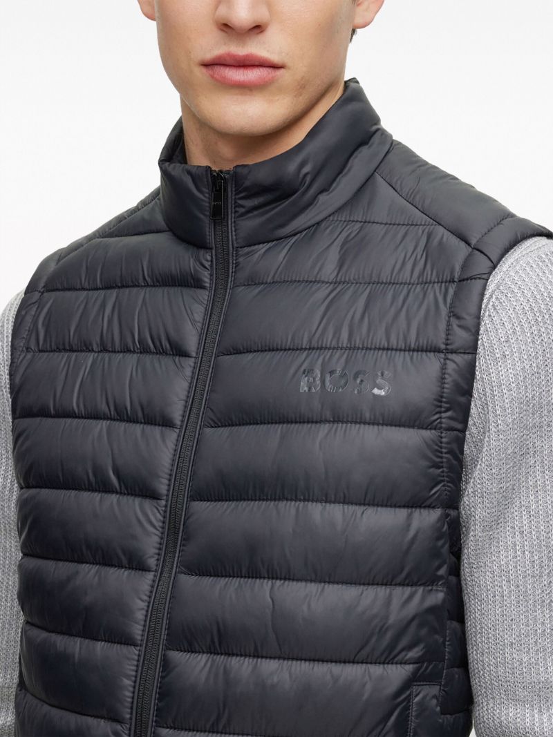 Black Logo-print Packable Down Gilet