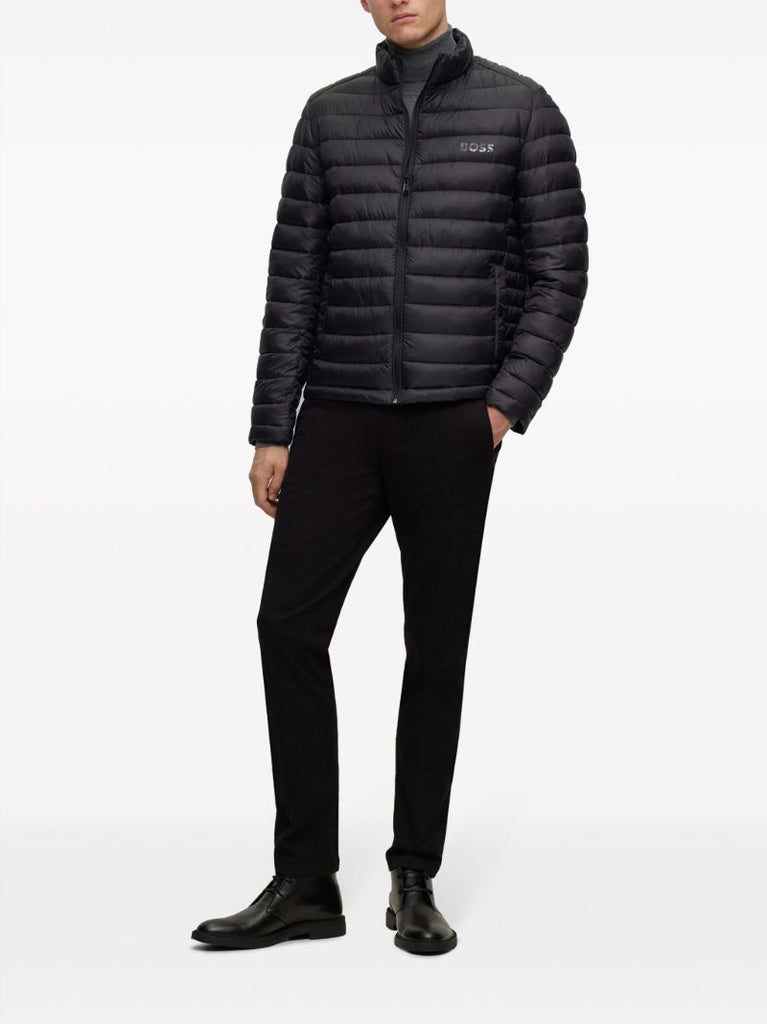 Black Logo-print Quilted Jacket