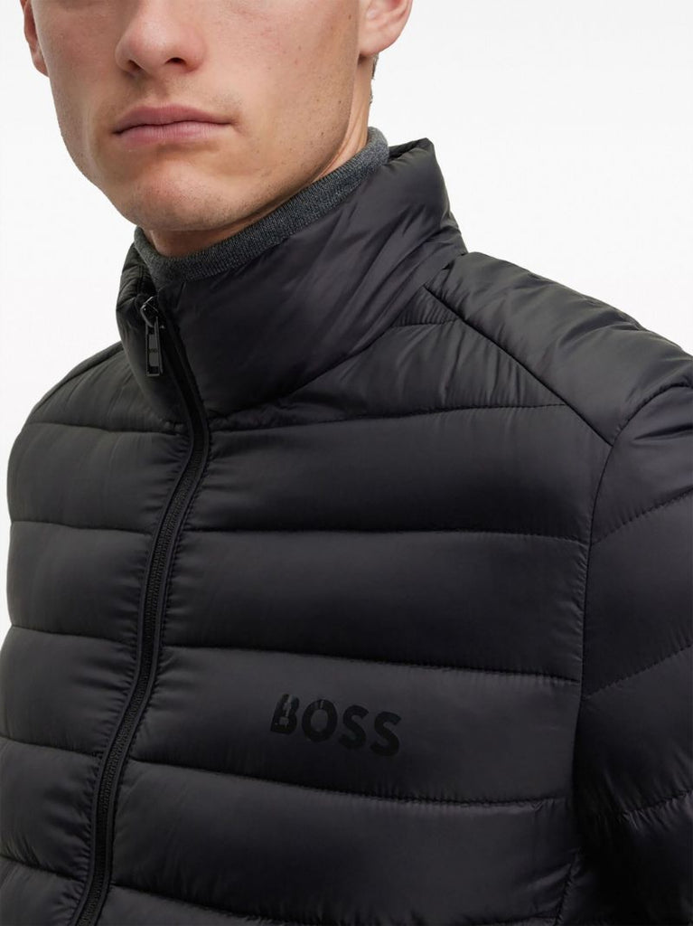Black Logo-print Quilted Jacket