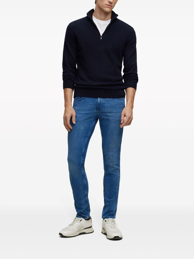 Blue Mid-rise Skinny Jeans