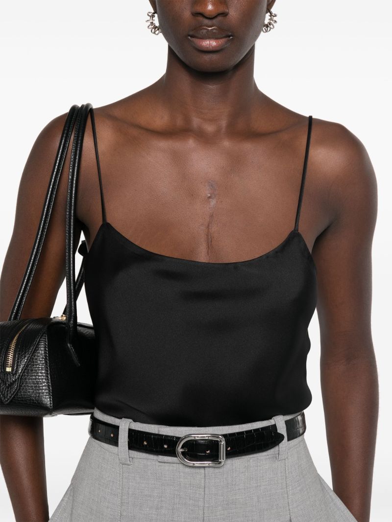 Black Silk Tank Top