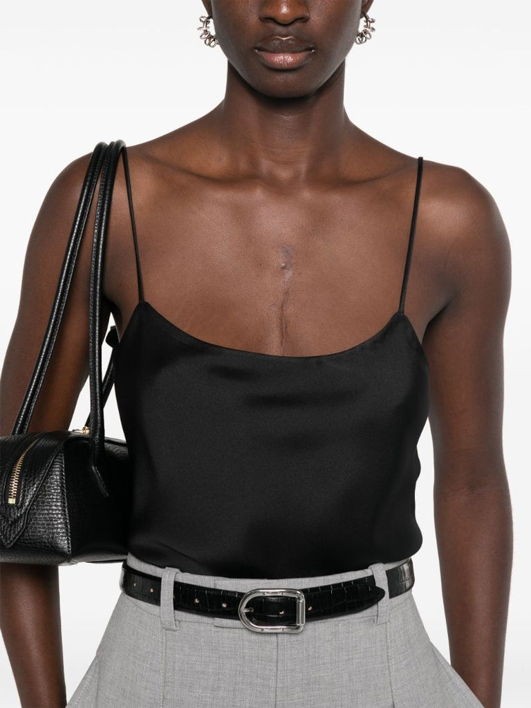Black Silk Tank Top