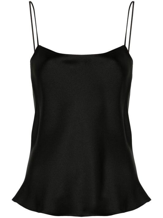 Black Silk Tank Top