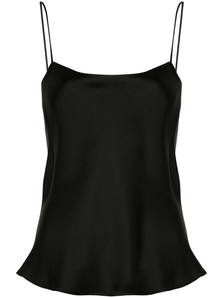 Black Silk Tank Top