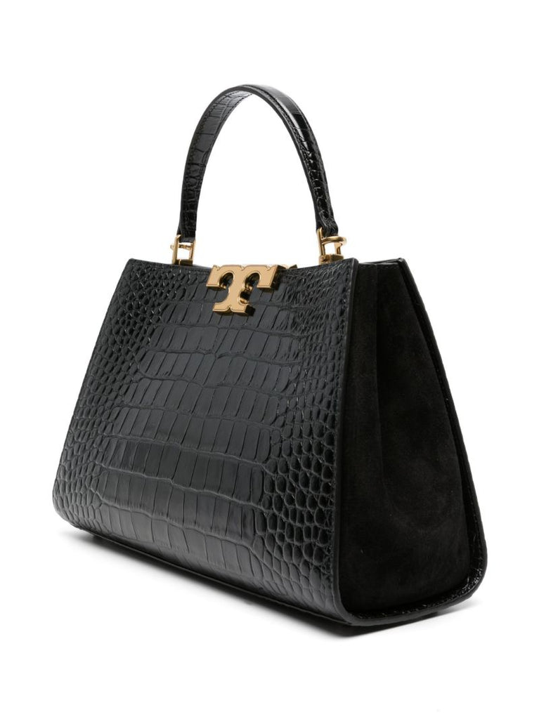 Black Eleanor Crocodile-embossed Leather Tote Bag