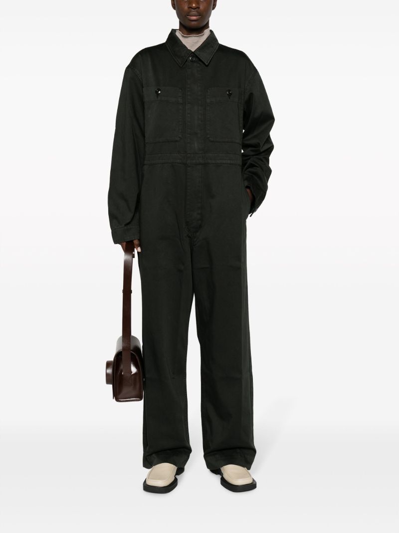 Green Straight-leg Cotton Jumpsuit
