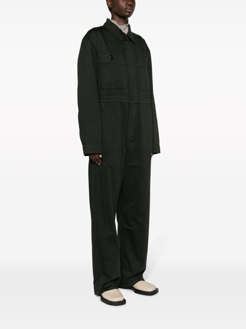 Green Straight-leg Cotton Jumpsuit