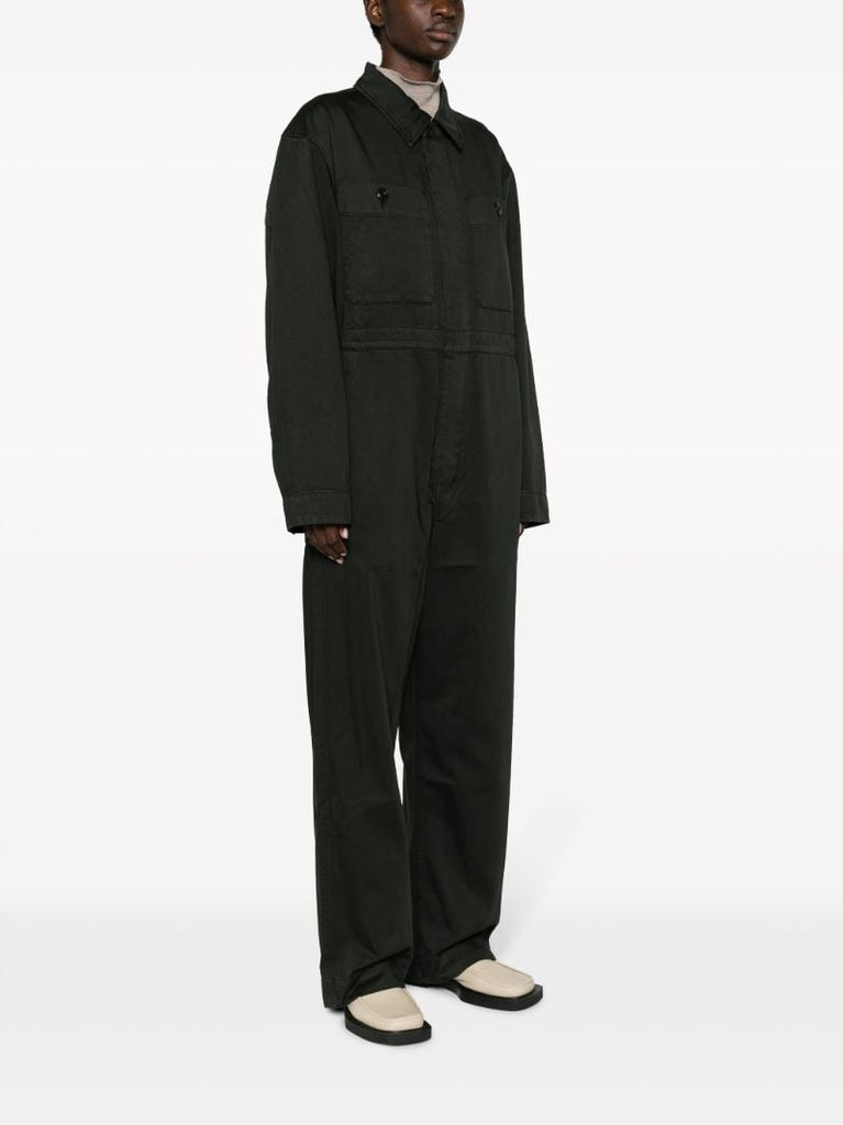 Green Straight-leg Cotton Jumpsuit