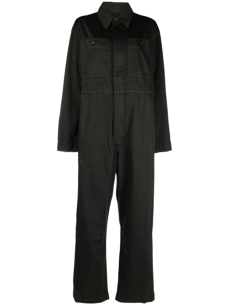 Green Straight-leg Cotton Jumpsuit
