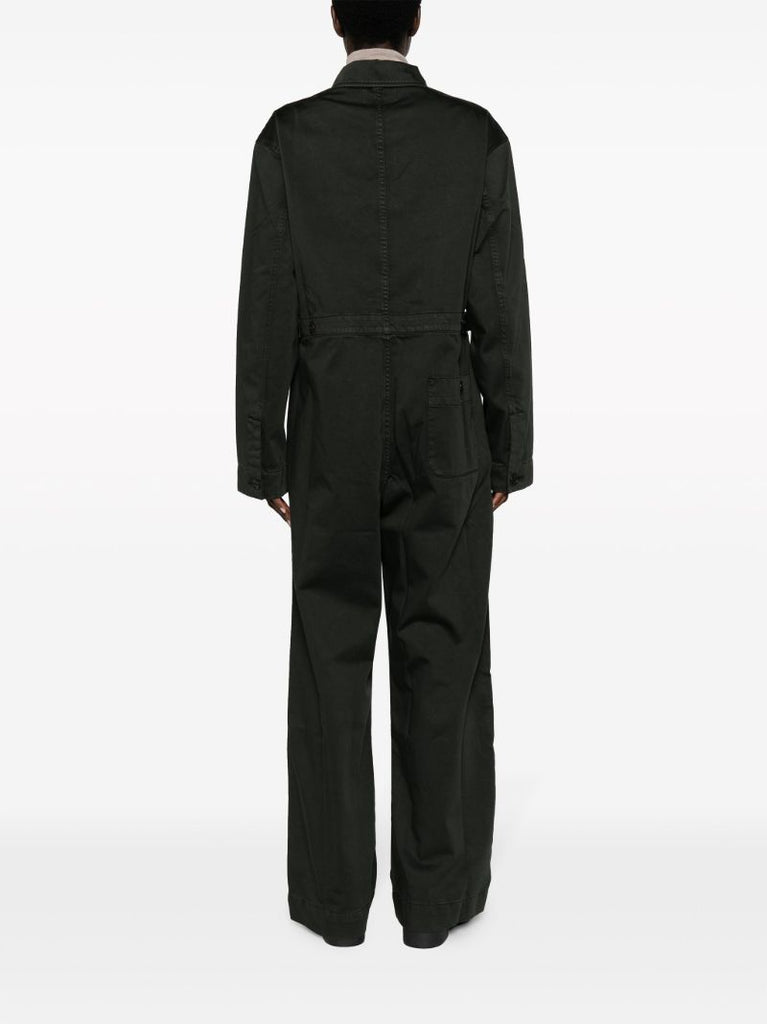 Green Straight-leg Cotton Jumpsuit