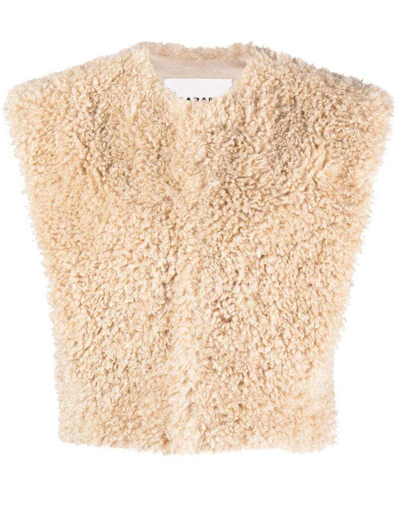 Neutral Allie Faux-shearling Vest
