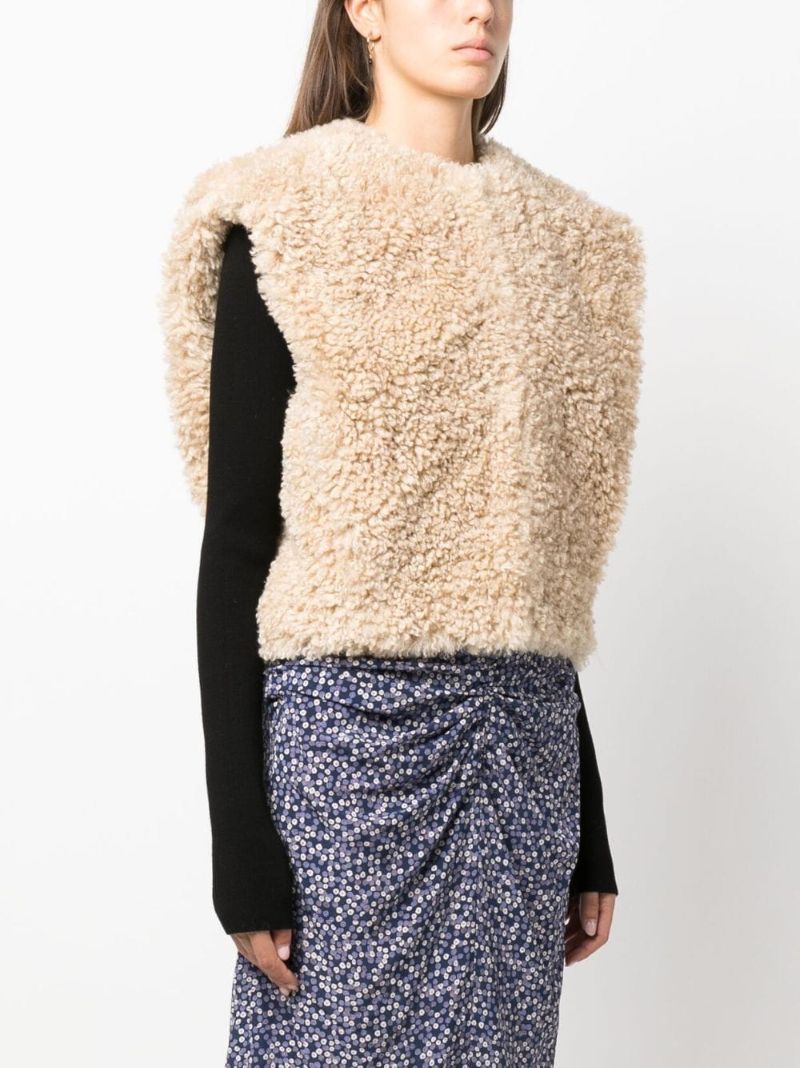 Neutral Allie Faux-shearling Vest