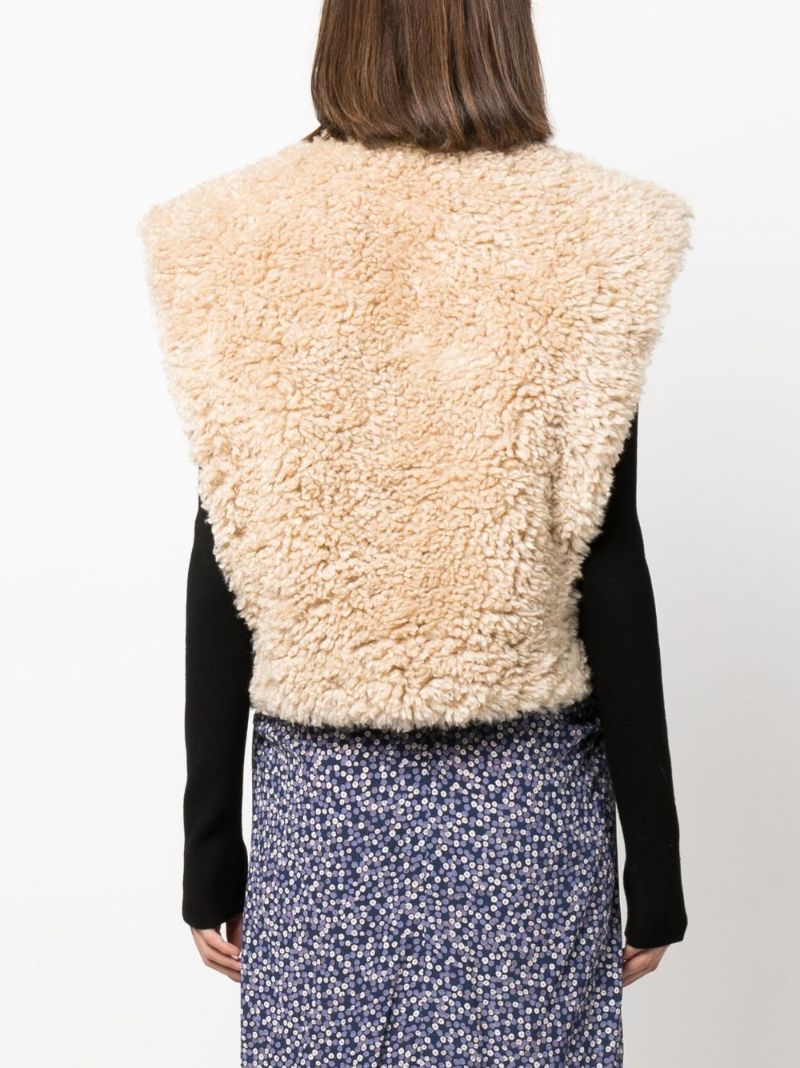 Neutral Allie Faux-shearling Vest