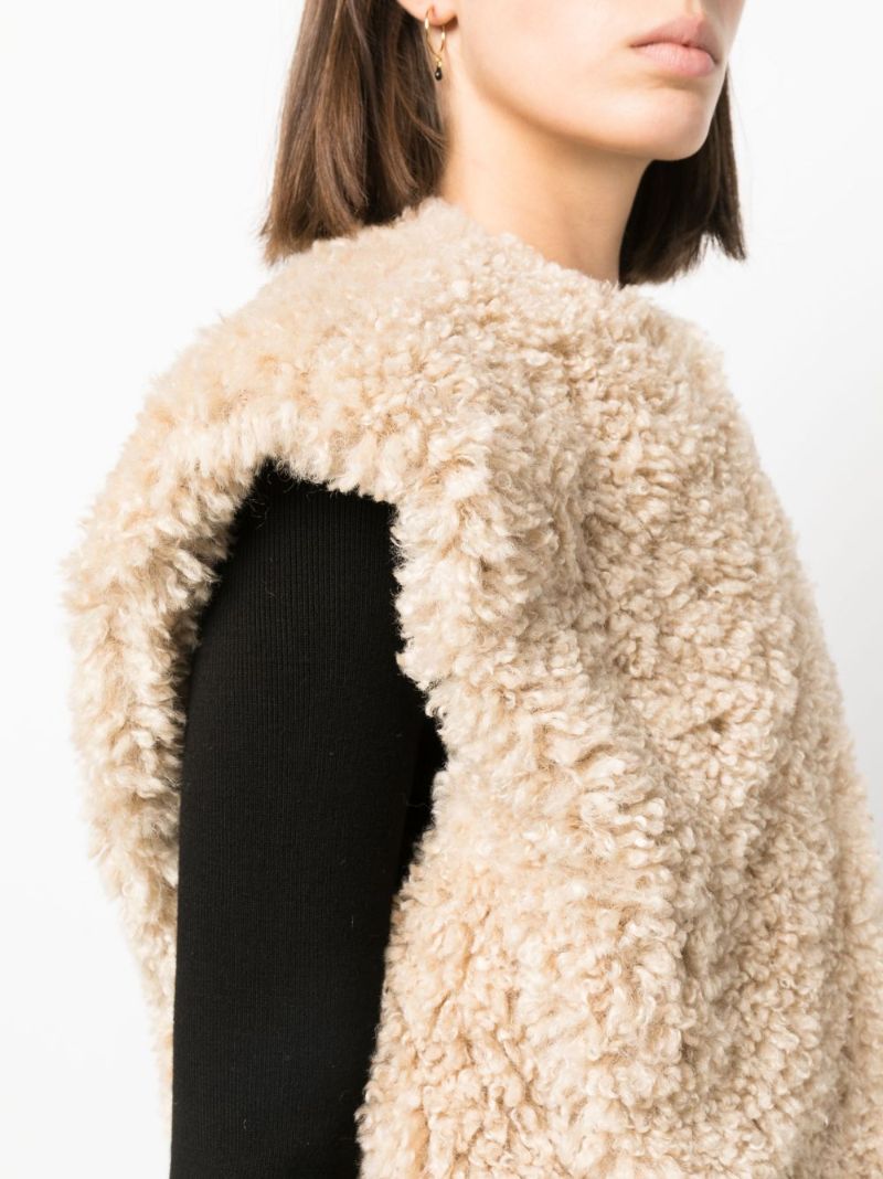 Neutral Allie Faux-shearling Vest