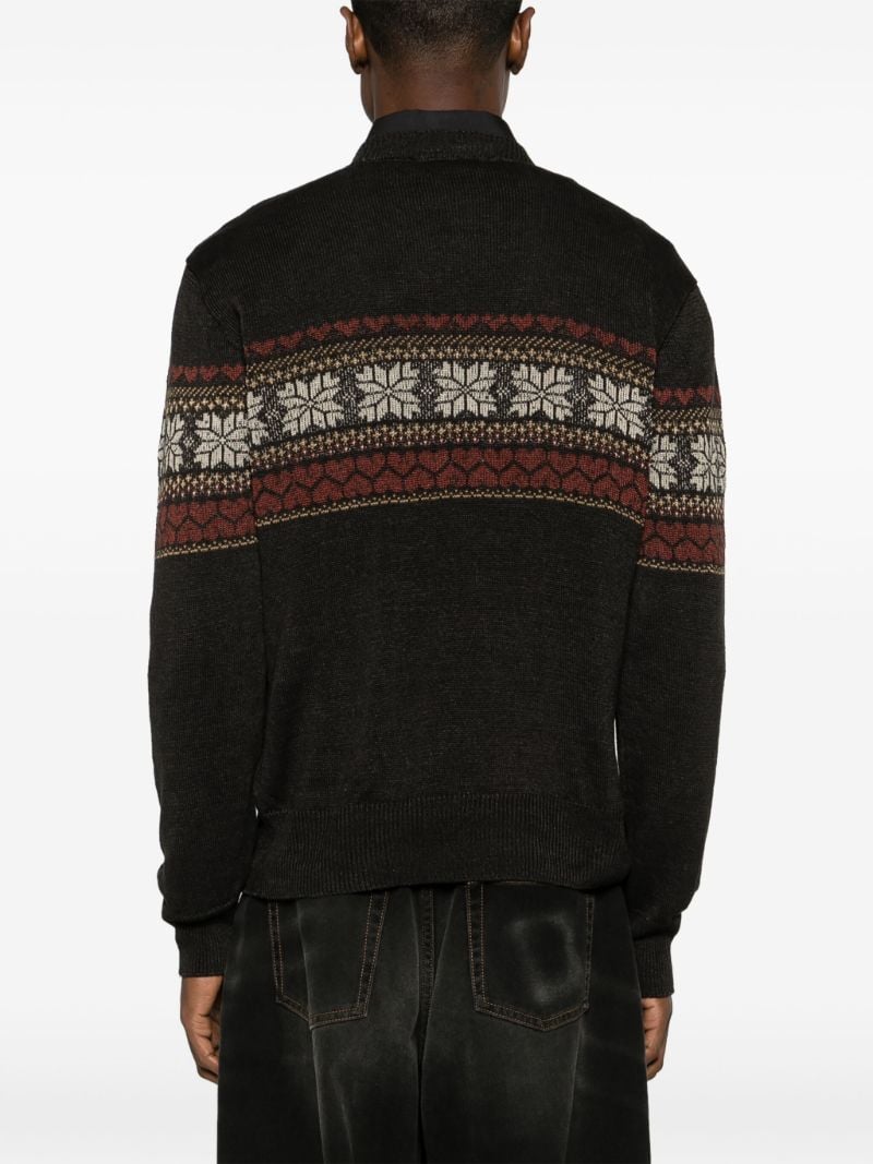 Grey Fair-isle Hemp Sweater