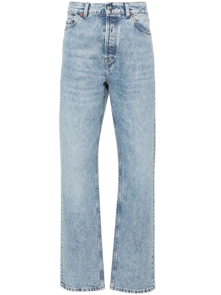 Blue First Cut Mid-rise Straight-leg Jeans