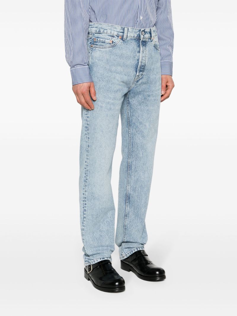 Blue First Cut Mid-rise Straight-leg Jeans