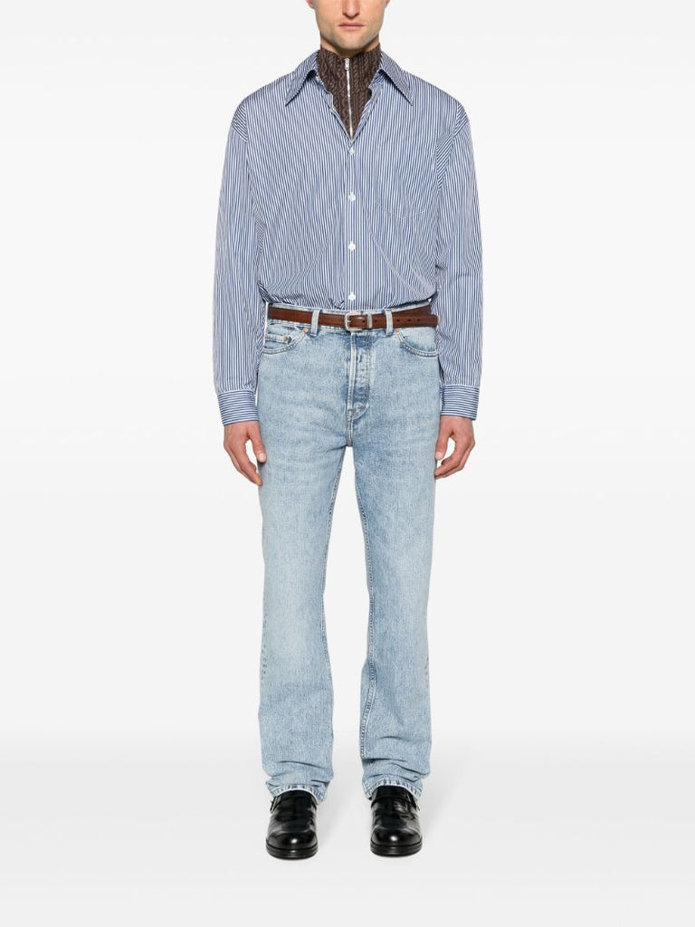 Blue First Cut Mid-rise Straight-leg Jeans