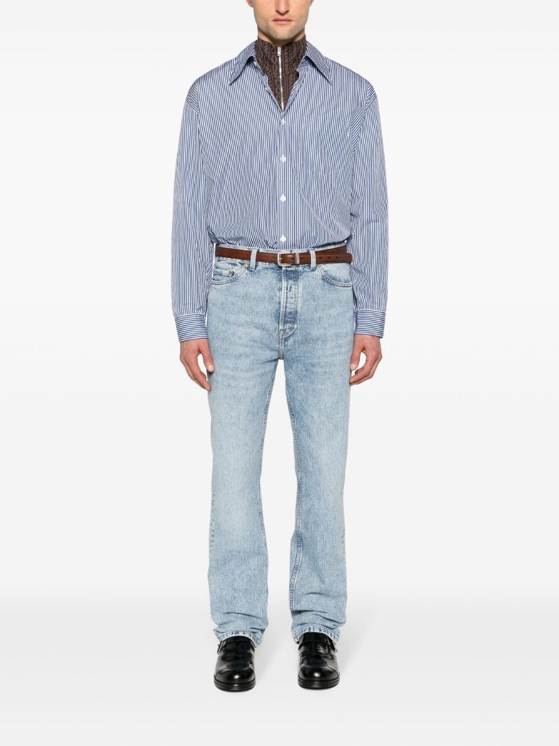 Blue First Cut Mid-rise Straight-leg Jeans