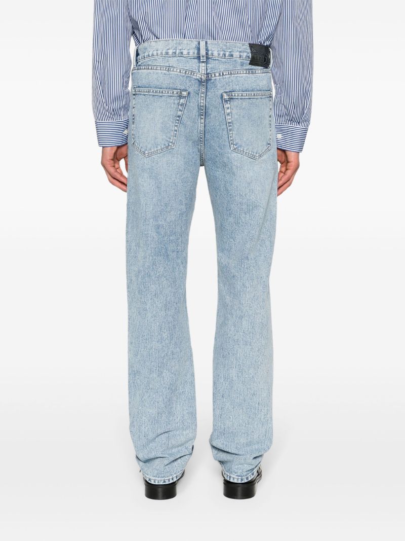 Blue First Cut Mid-rise Straight-leg Jeans