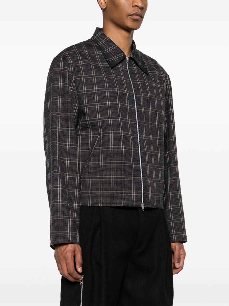 Black Mini Check Shirt Jacket