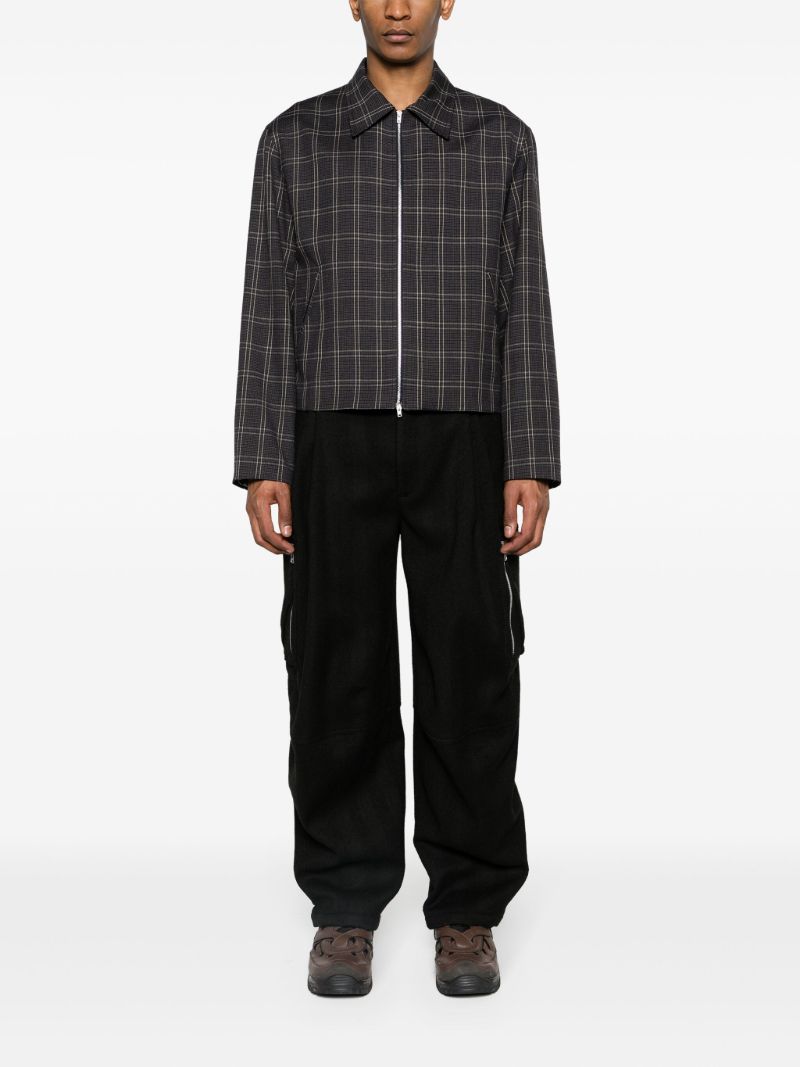 Black Mini Check Shirt Jacket