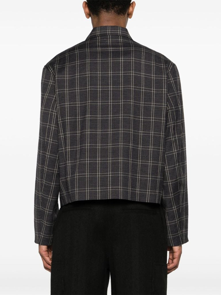 Black Mini Check Shirt Jacket