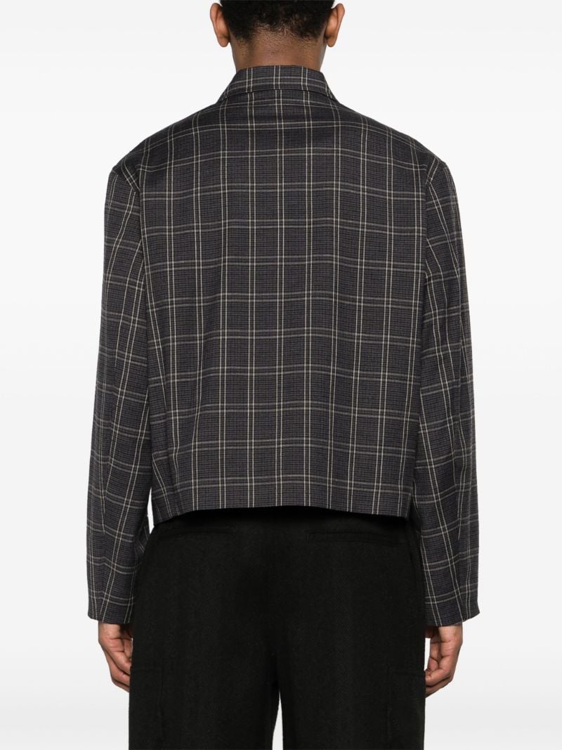 Black Mini Check Shirt Jacket