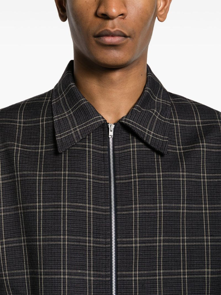 Black Mini Check Shirt Jacket
