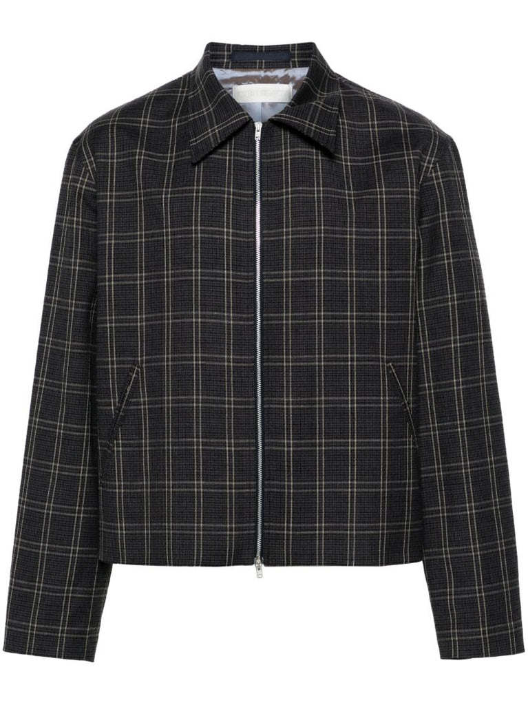 Black Mini Check Shirt Jacket