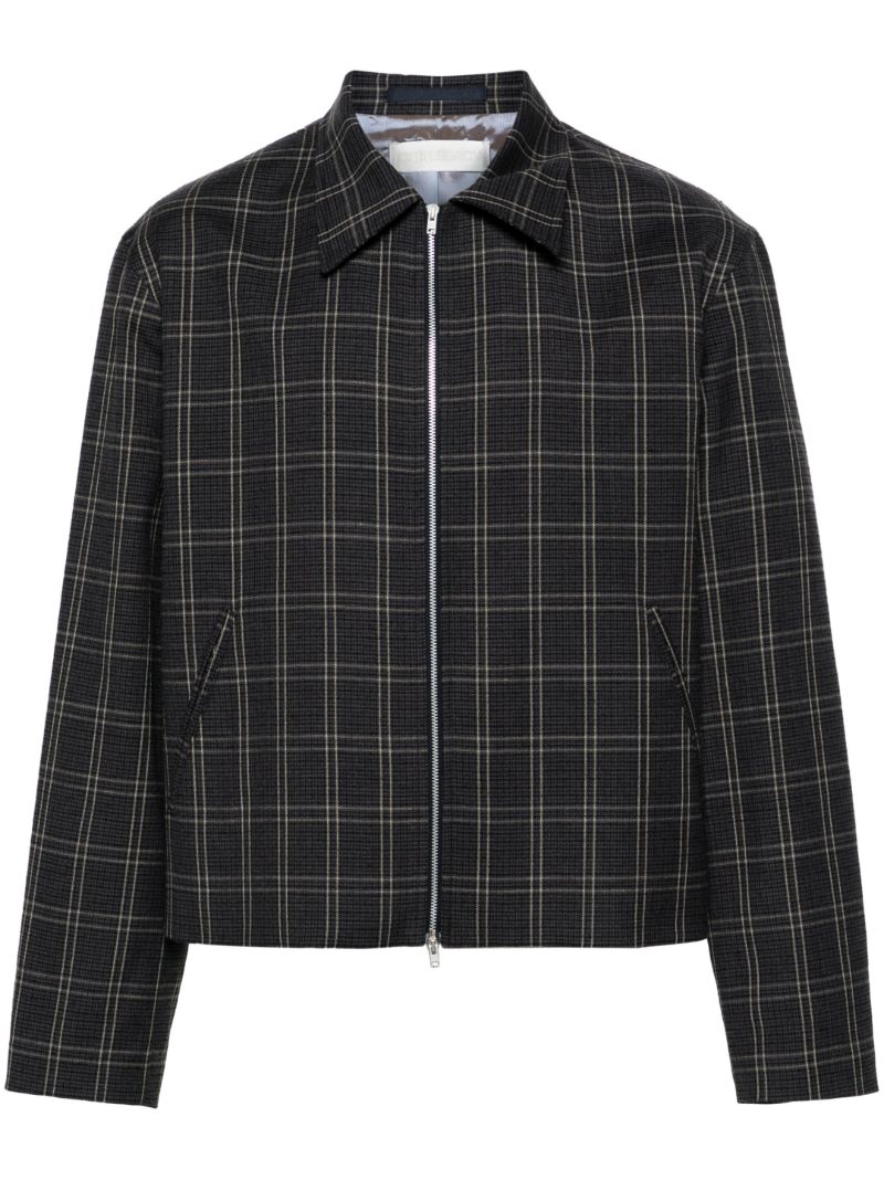 Black Mini Check Shirt Jacket