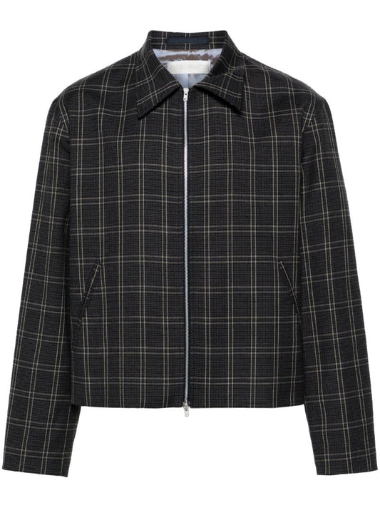 Black Mini Check Shirt Jacket