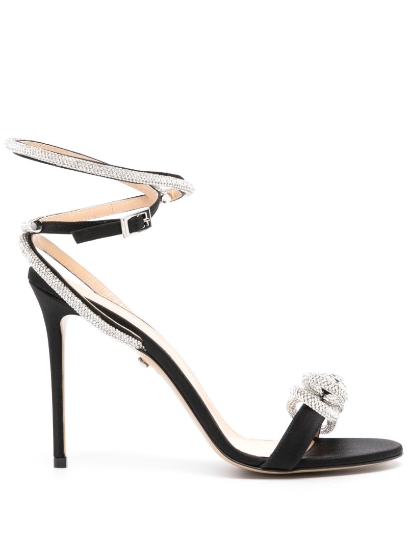 Black Double Bow 110 Sandals