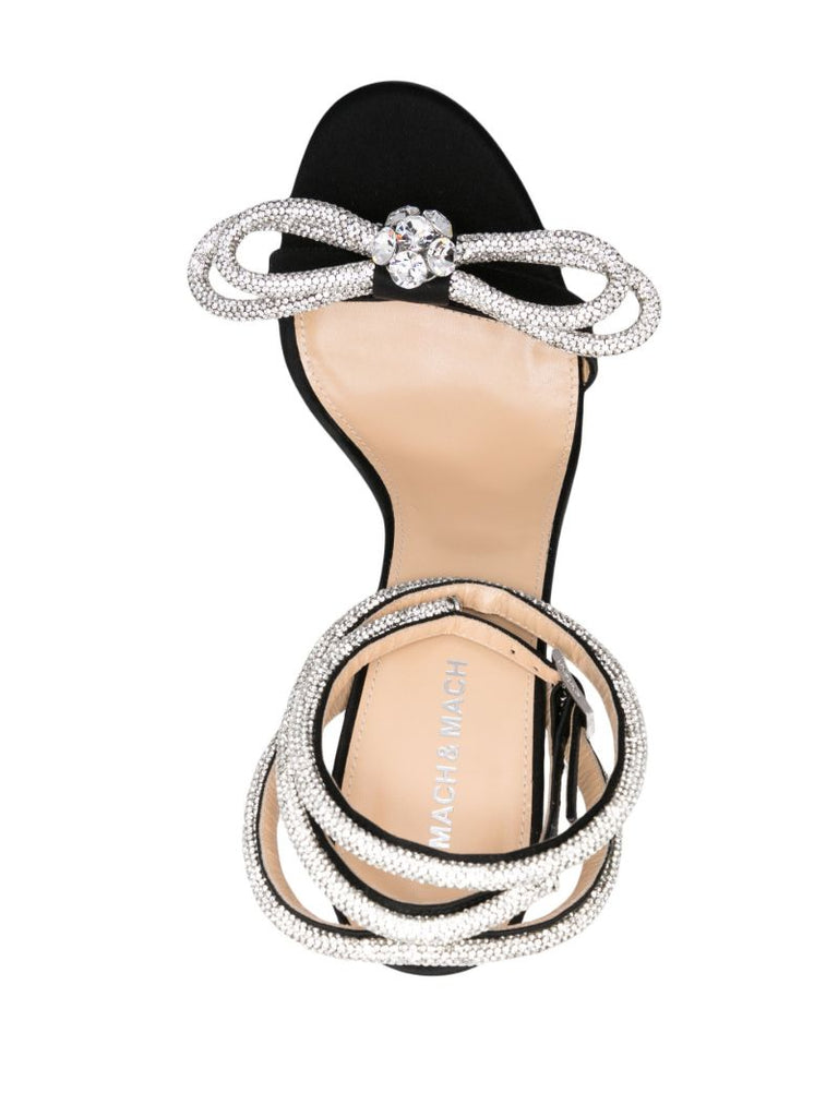 Black Double Bow 110 Sandals