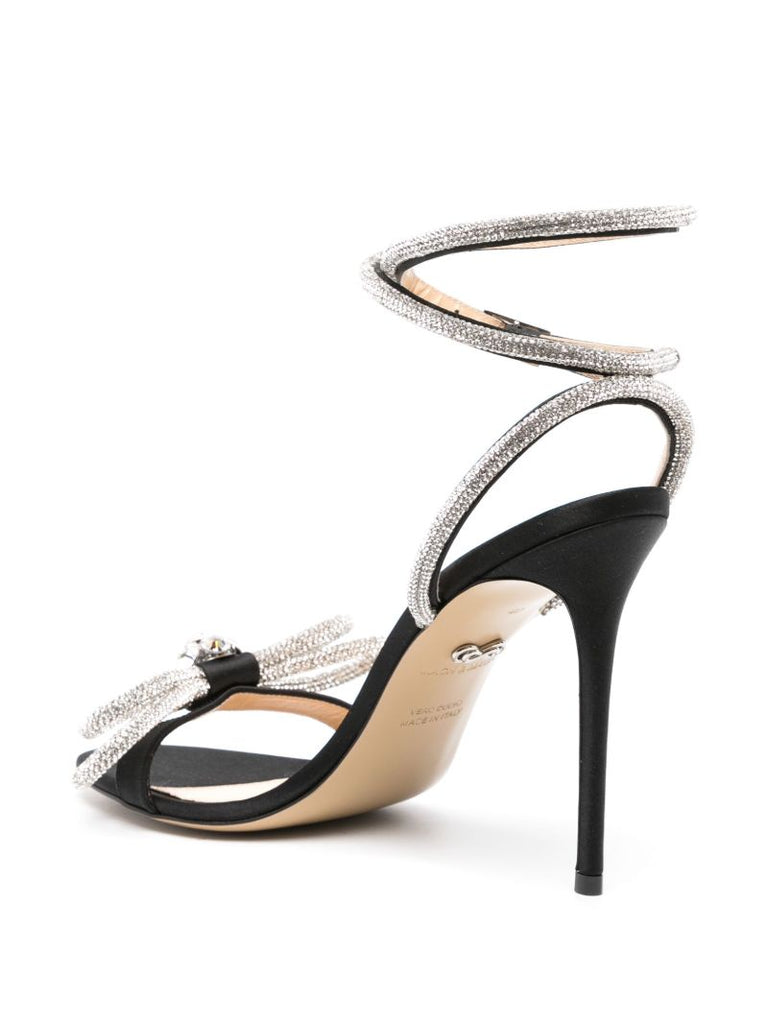Black Double Bow 110 Sandals