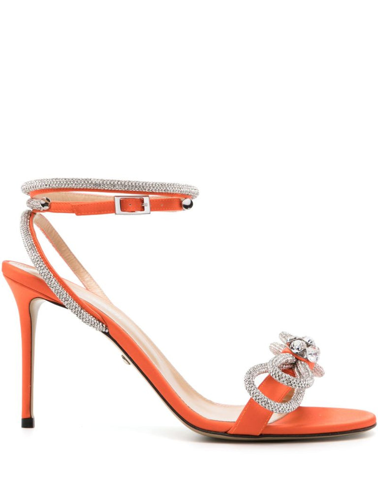 Orange Double Bow 95mm Sandals