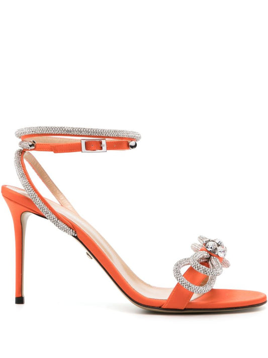 Orange Double Bow 95mm Sandals