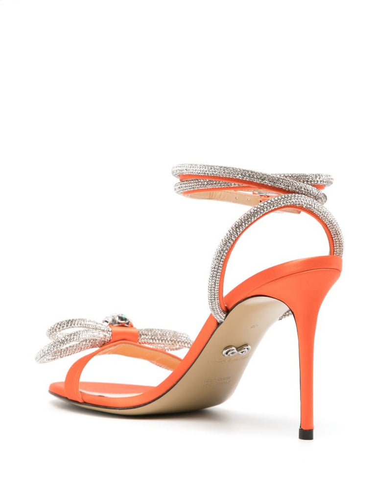 Orange Double Bow 95mm Sandals
